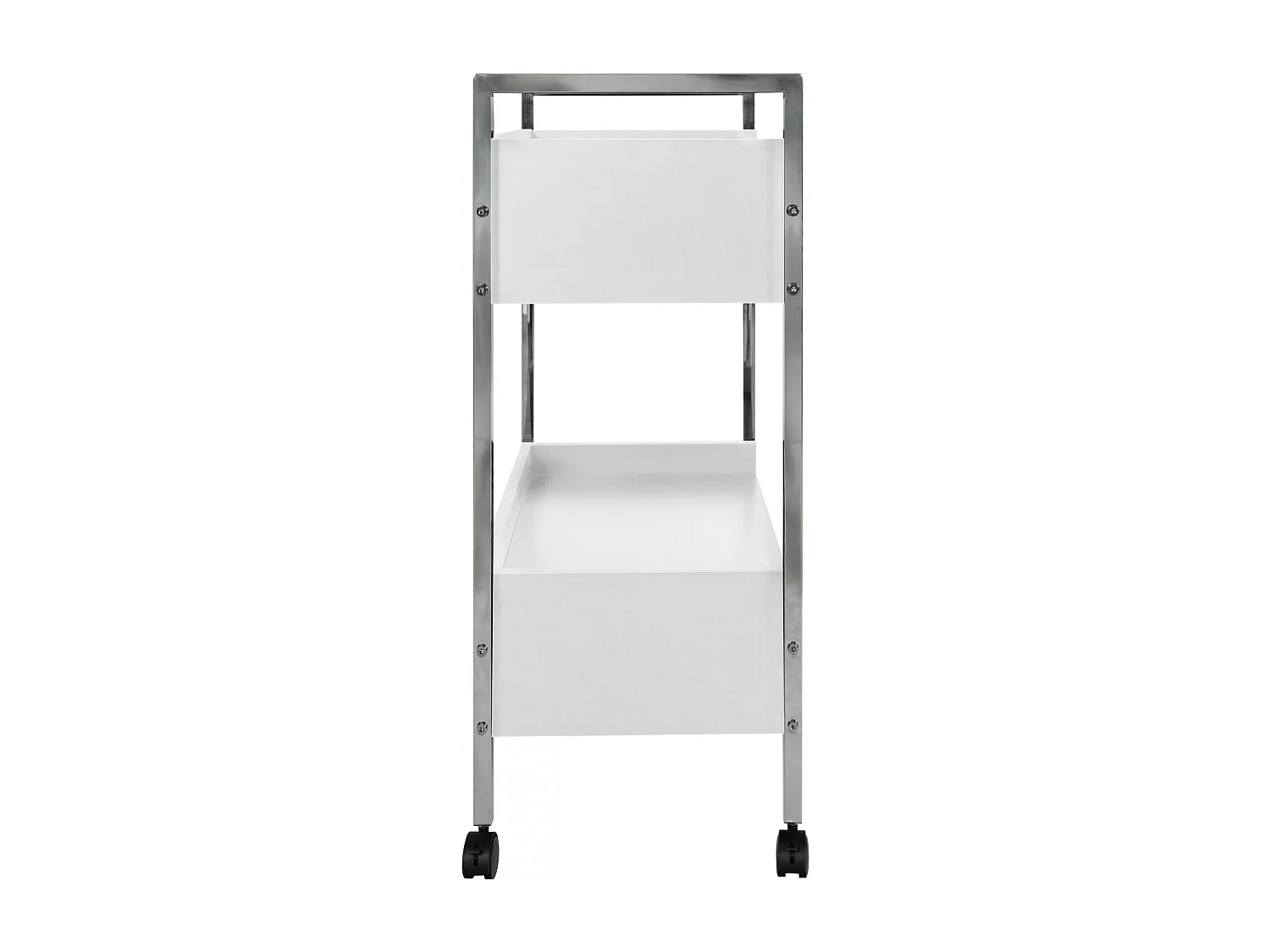 Chariot de service - Métal & Acier inoxydable - Blanc - Luxus