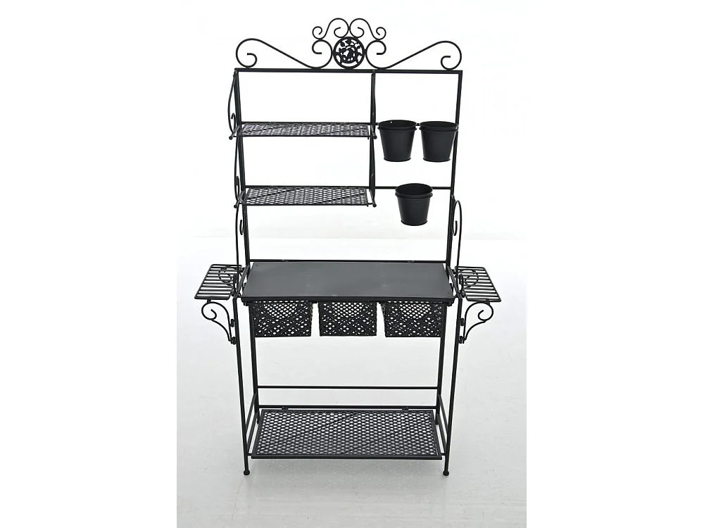 Étagères sur pied - Métal - 94 x 30 x 149cm - Noir - Shine