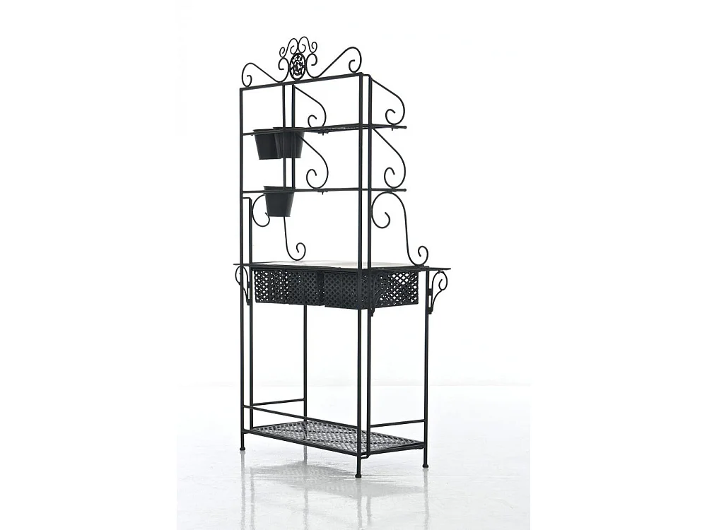 Étagères sur pied - Métal - 94 x 30 x 149cm - Noir - Shine