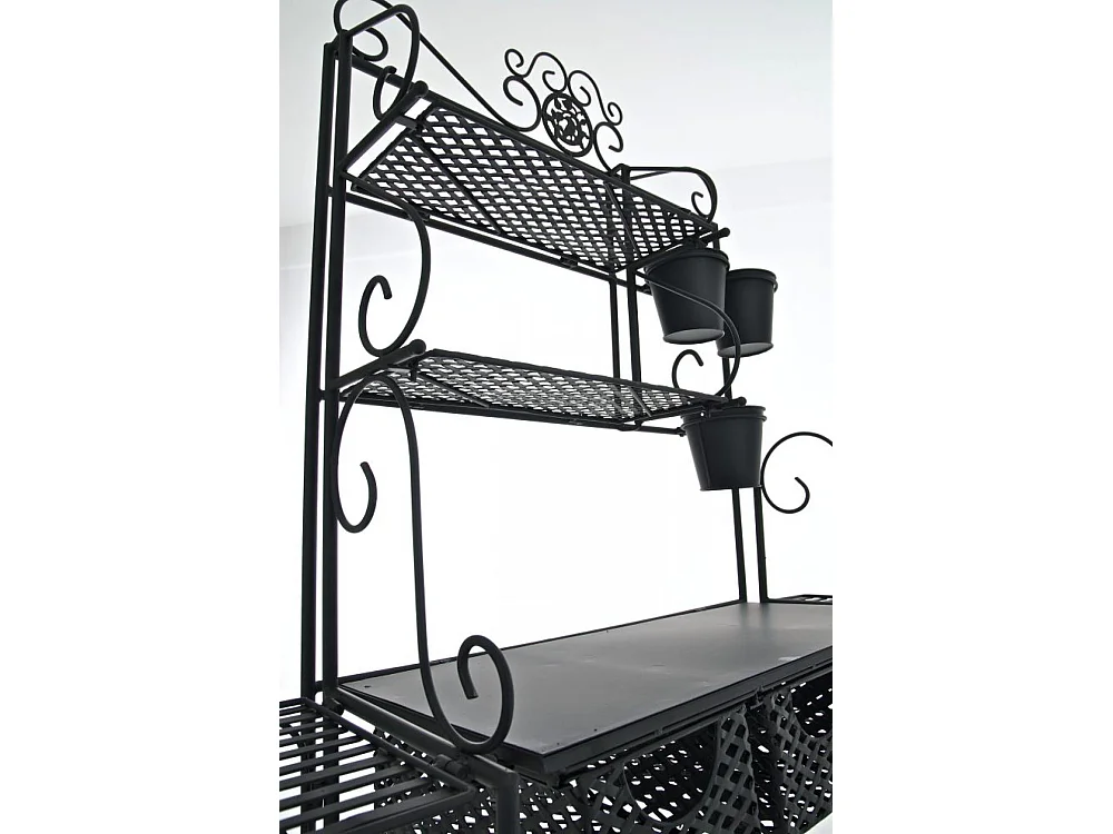 Étagères sur pied - Métal - 94 x 30 x 149cm - Noir - Shine