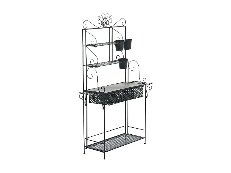 Estantería de pie - Metal - 94 x 30 x 149cm - Negro - Shine