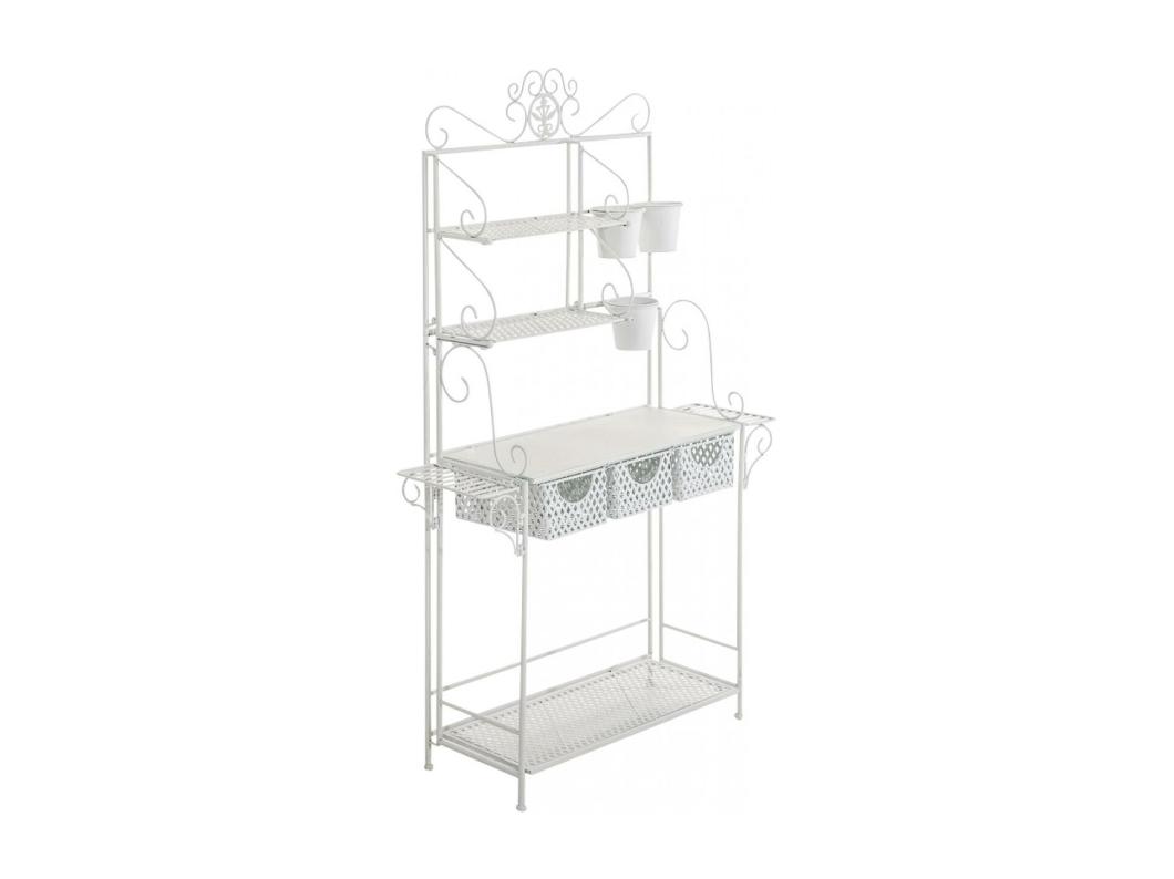 Estantería de pie - Metal - 94 x 30 x 149cm - Blanco antiguo - Shine