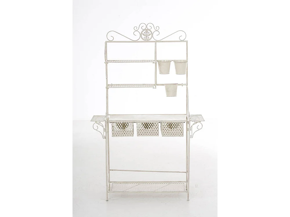 Étagères sur pied - Métal - 94 x 30 x 149cm - Crème antique - Shine