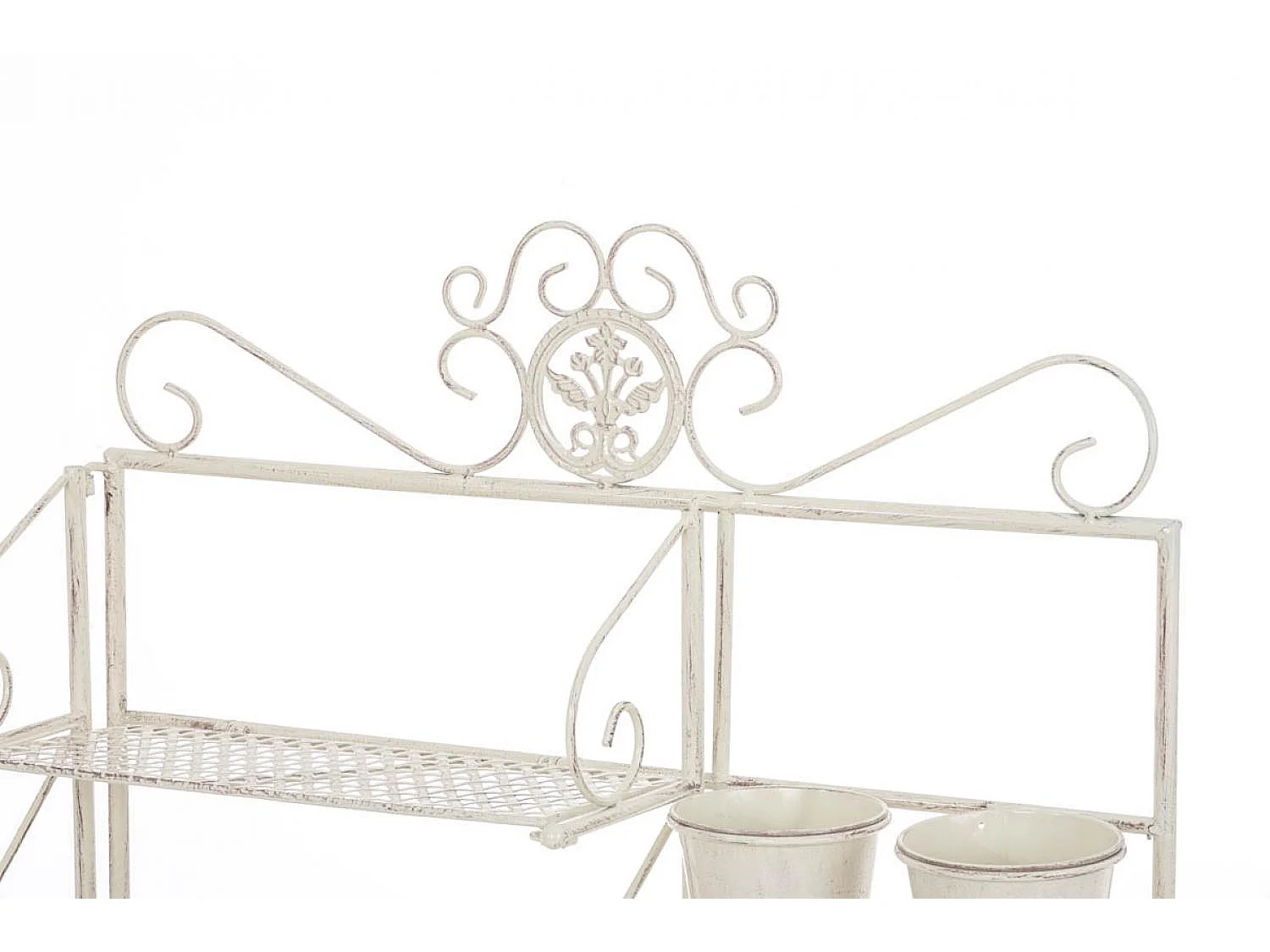 Étagères sur pied - Métal - 94 x 30 x 149cm - Crème antique - Shine