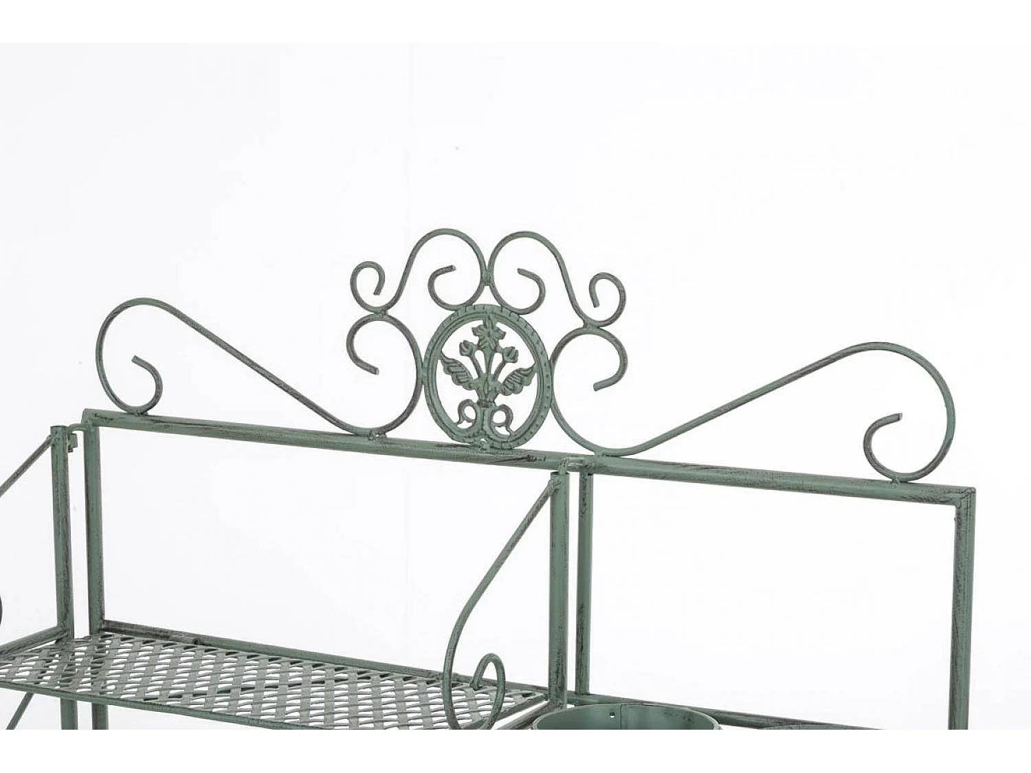 Étagères sur pied - Métal - 94 x 30 x 149cm - Vert antique - Shine
