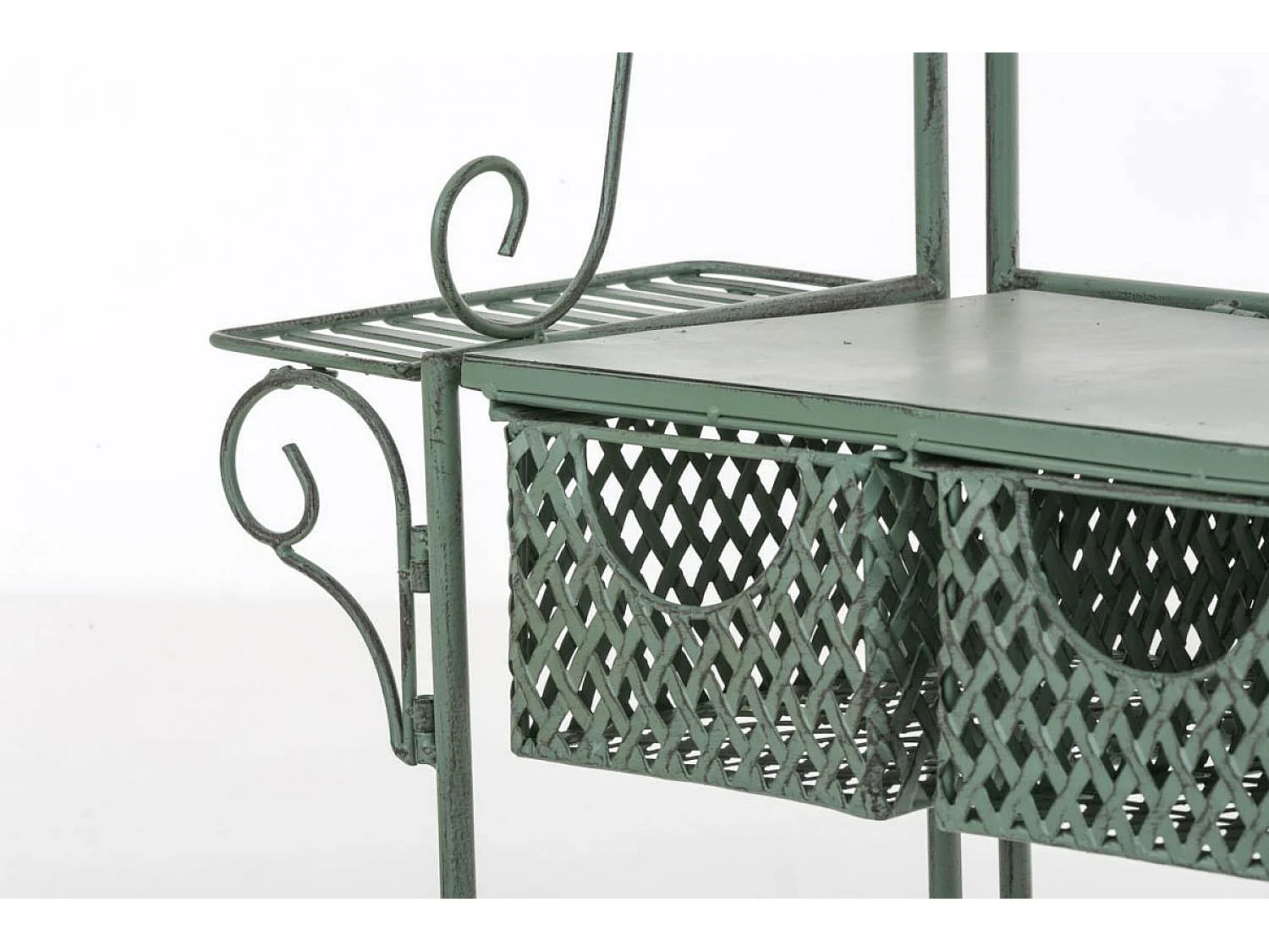 Étagères sur pied - Métal - 94 x 30 x 149cm - Vert antique - Shine