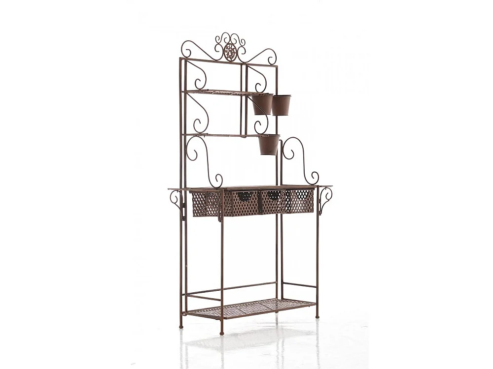 Étagères sur pied - Métal - 94 x 30 x 149cm - Marron antique - Shine