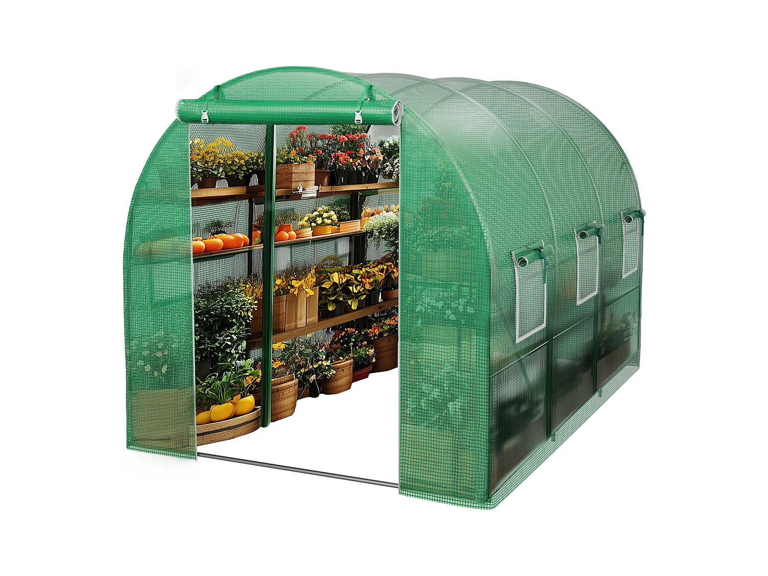 Serre tunnel de jardin 6 m² - Résistante au gel, aux UV et aux intempéries