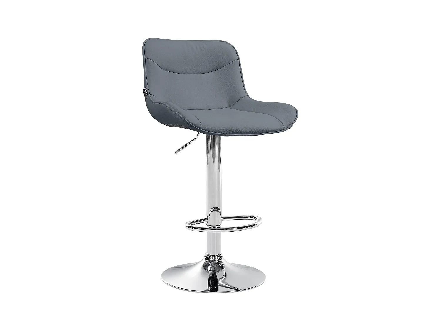 Tabouret de bar - Similicuir (PVC) & Chrome - Gris - Vonore