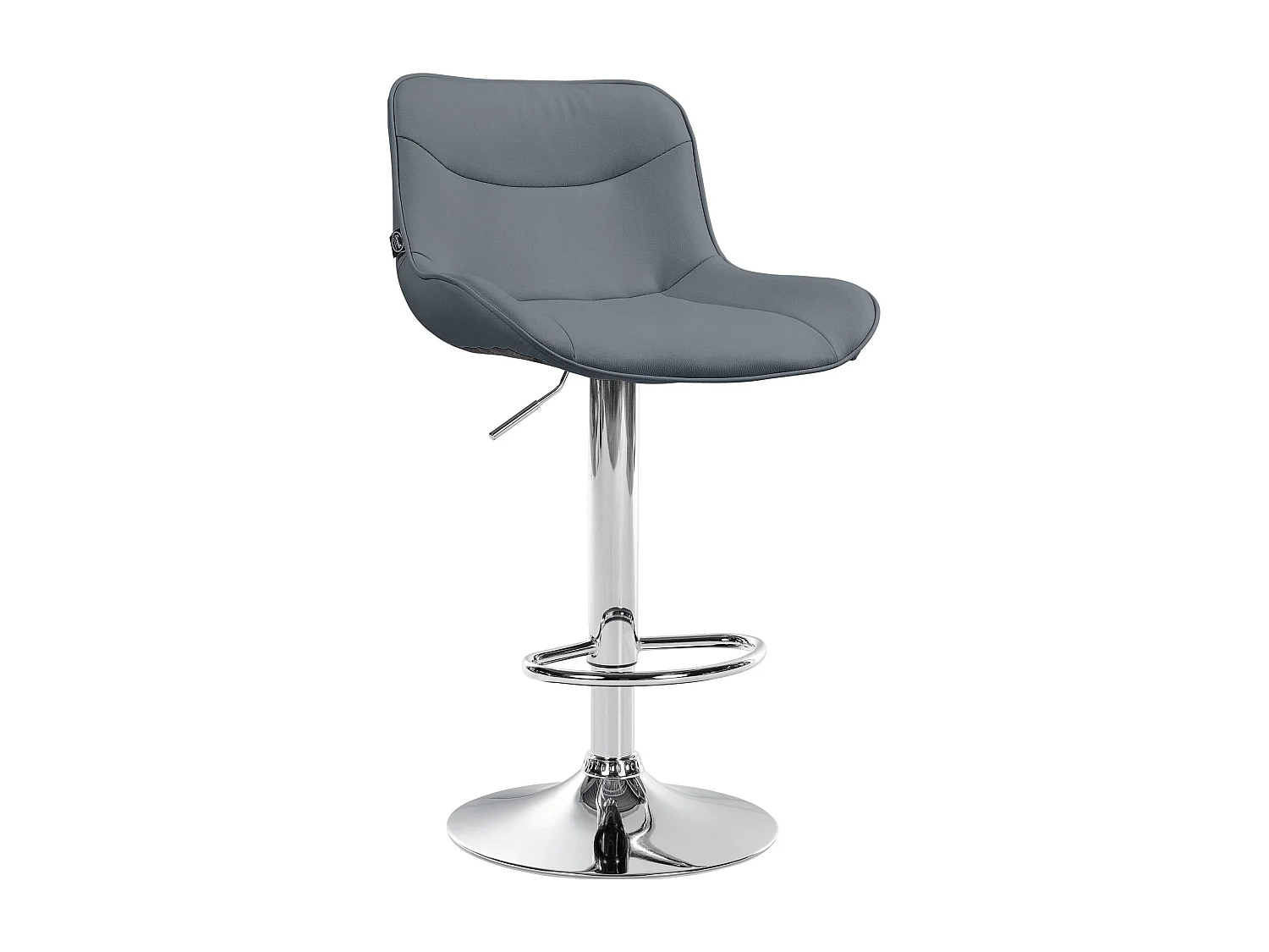 Tabouret de bar - Similicuir (PVC) & Chrome - Gris - Vonore