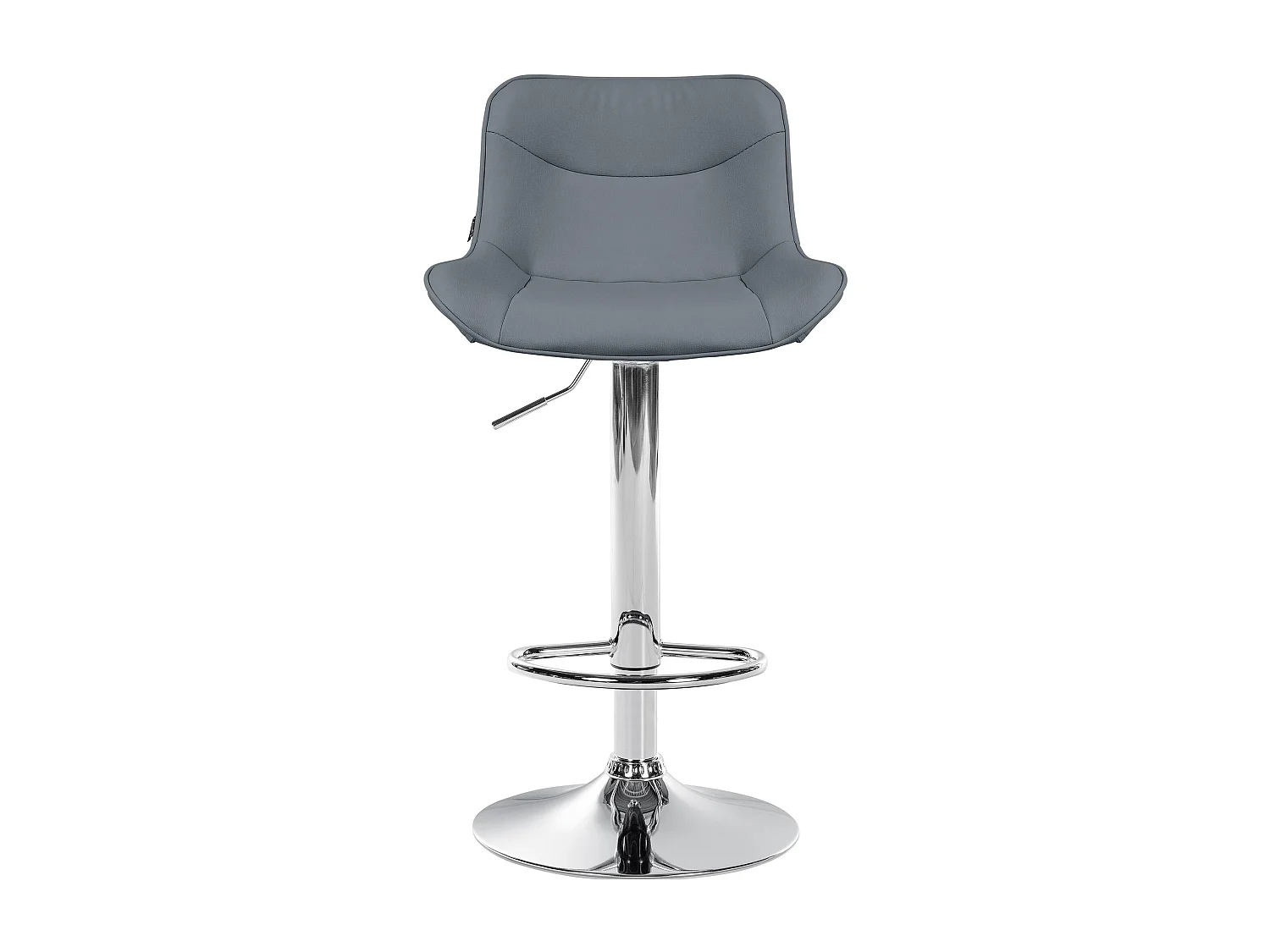 Tabouret de bar - Similicuir (PVC) & Chrome - Gris - Vonore