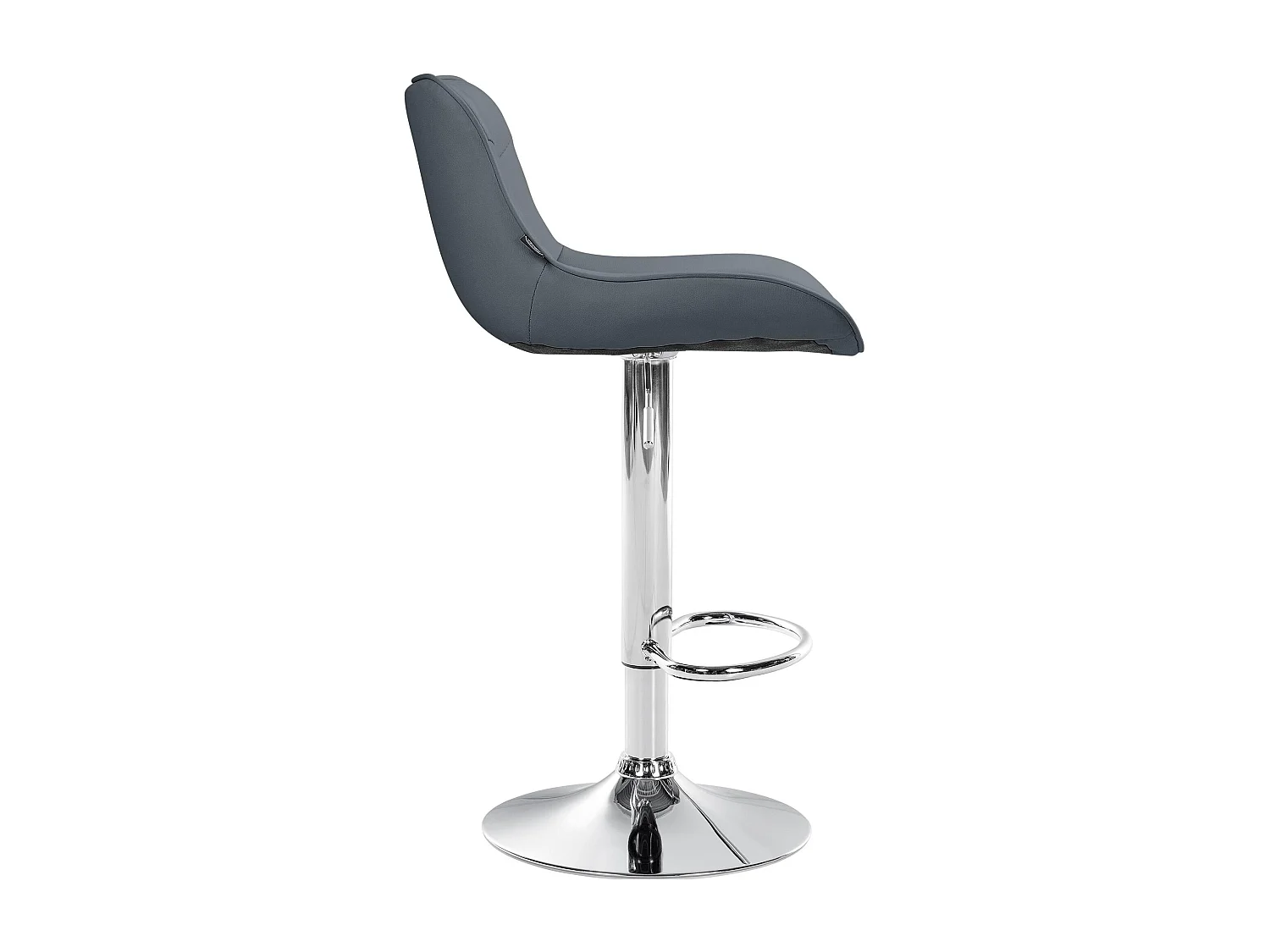 Tabouret de bar - Similicuir (PVC) & Chrome - Gris - Vonore