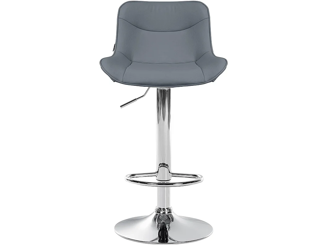 Tabouret de bar - Similicuir (PVC) & Chrome - Gris - Vonore