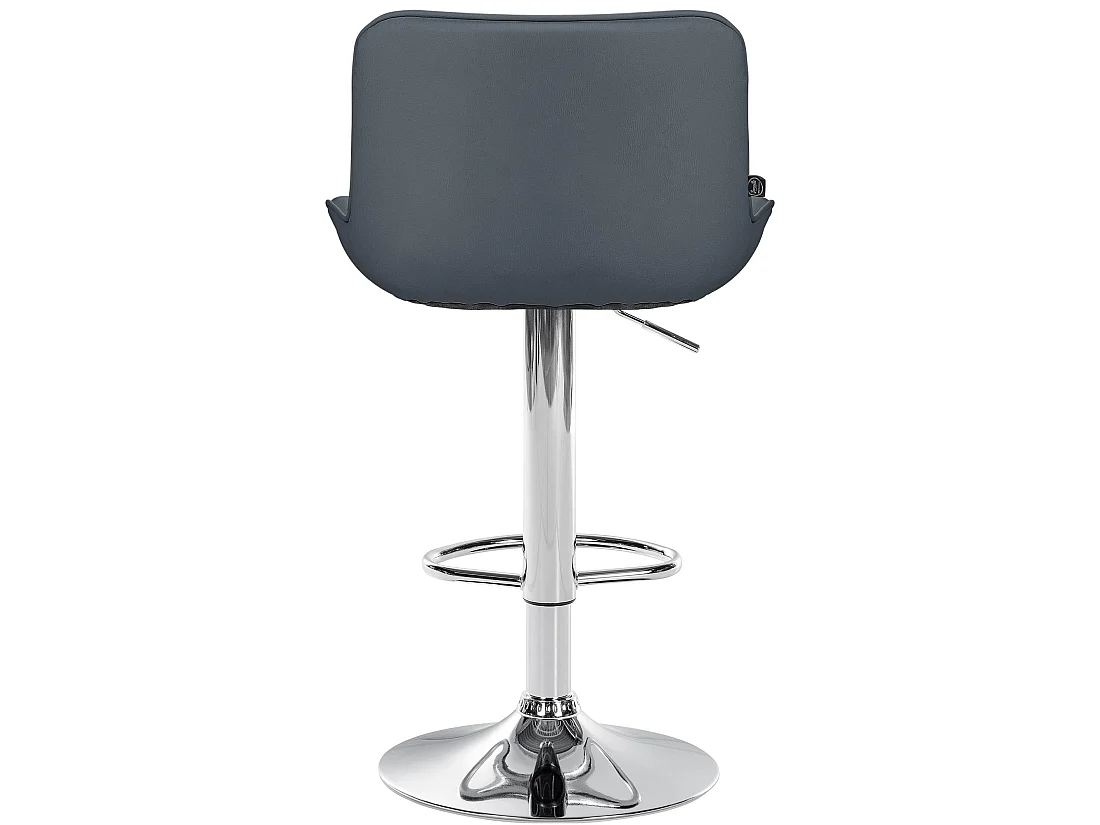 Tabouret de bar - Similicuir (PVC) & Chrome - Gris - Vonore