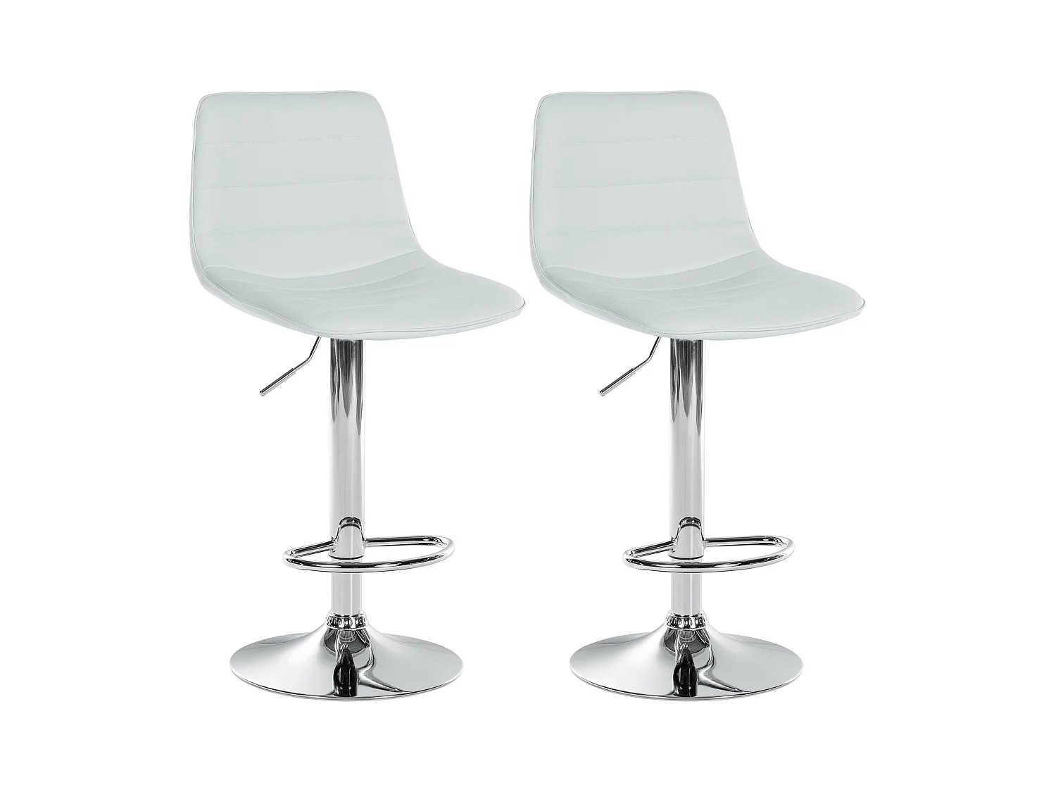 Lot de 2  Tabouret de bar - Similicuir - Blanc - Lex