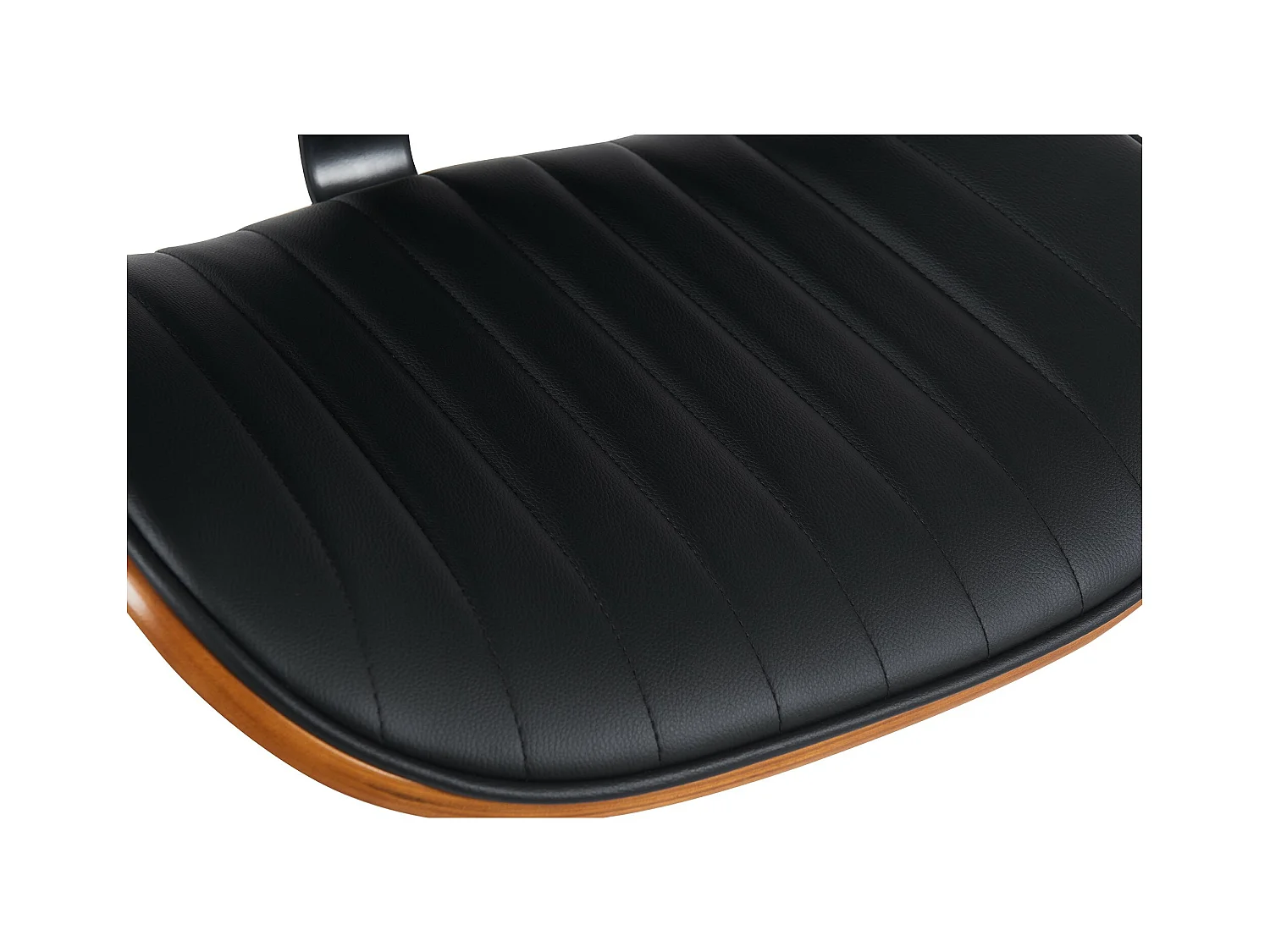 Tabouret de bar - Similicuir & Chrome - Noyer / Noir - Clawson