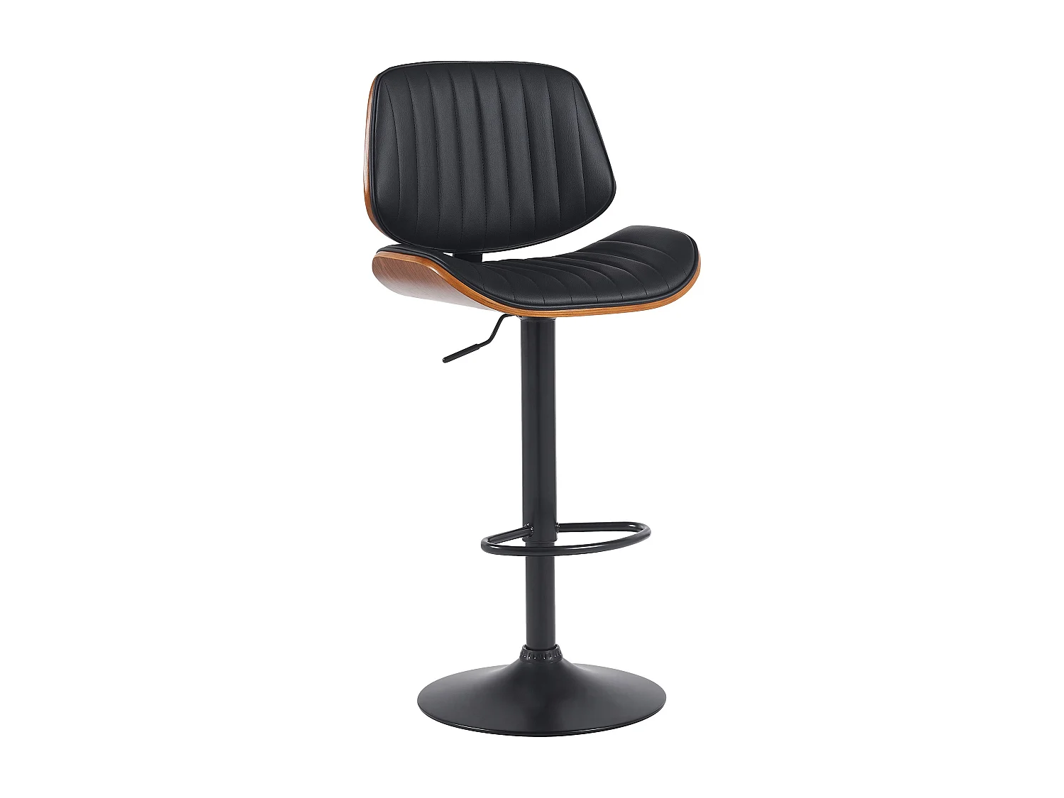 Tabouret de bar - Similicuir & Noir - Noyer / Noir - Clawson