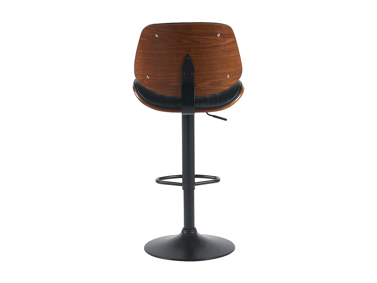 Tabouret de bar - Similicuir & Noir - Noyer / Noir - Clawson