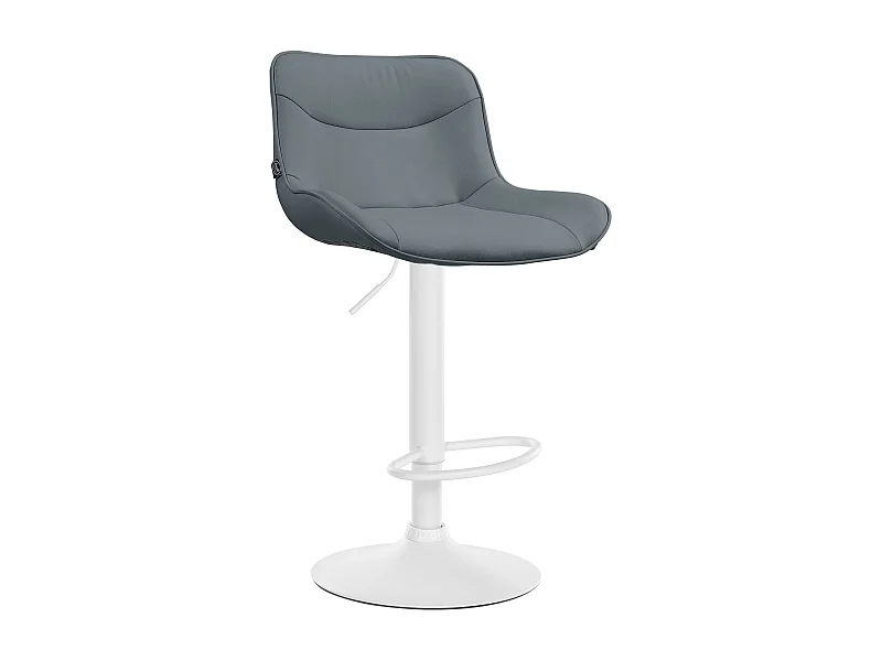 Tabouret de bar - Similicuir (PVC) & Blanc - Gris - Vonore