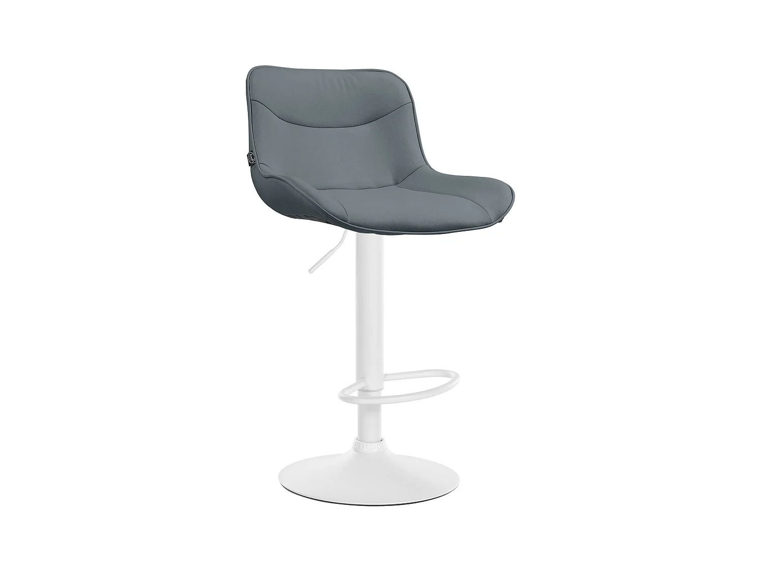Tabouret de bar - Similicuir (PVC) & Blanc - Gris - Vonore