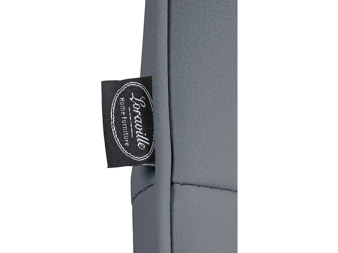 Tabouret de bar - Similicuir (PVC) & Blanc - Gris - Vonore