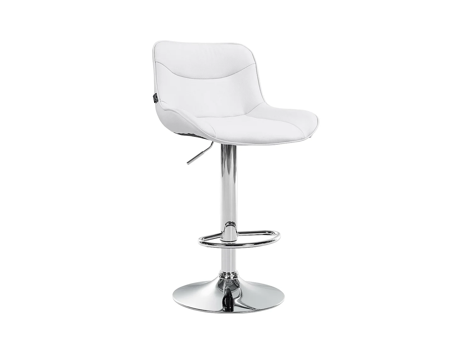 Tabouret de bar - Similicuir (PVC) & Chrome - Blanc - Vonore