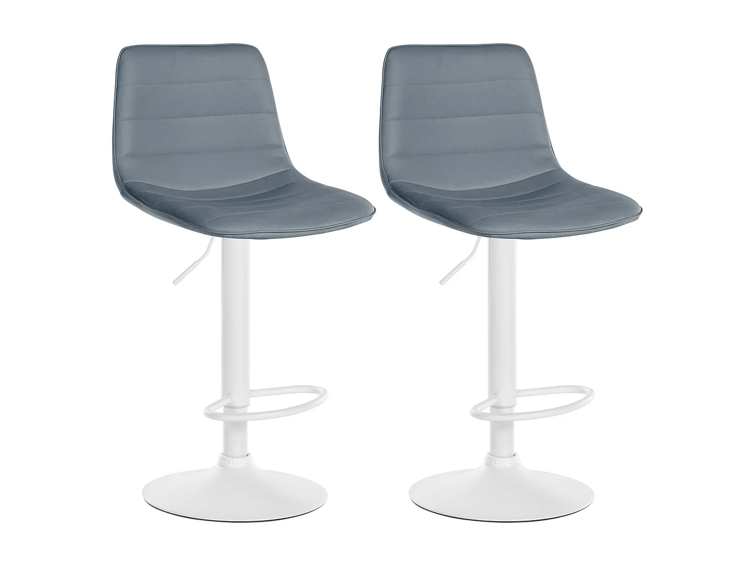 Lot de 2  Tabouret de bar - Similicuir - Gris - Lex