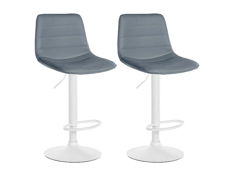 Lot de 2  Tabouret de bar - Similicuir - Gris - Lex