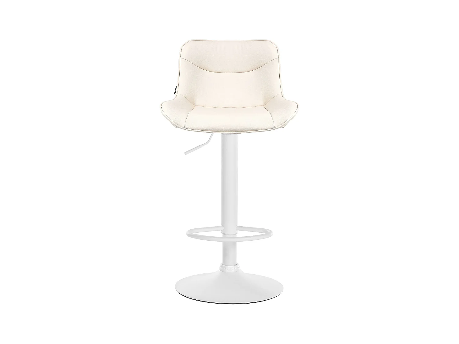 Tabouret de bar - Similicuir (PVC) & Blanc - Crème - Vonore