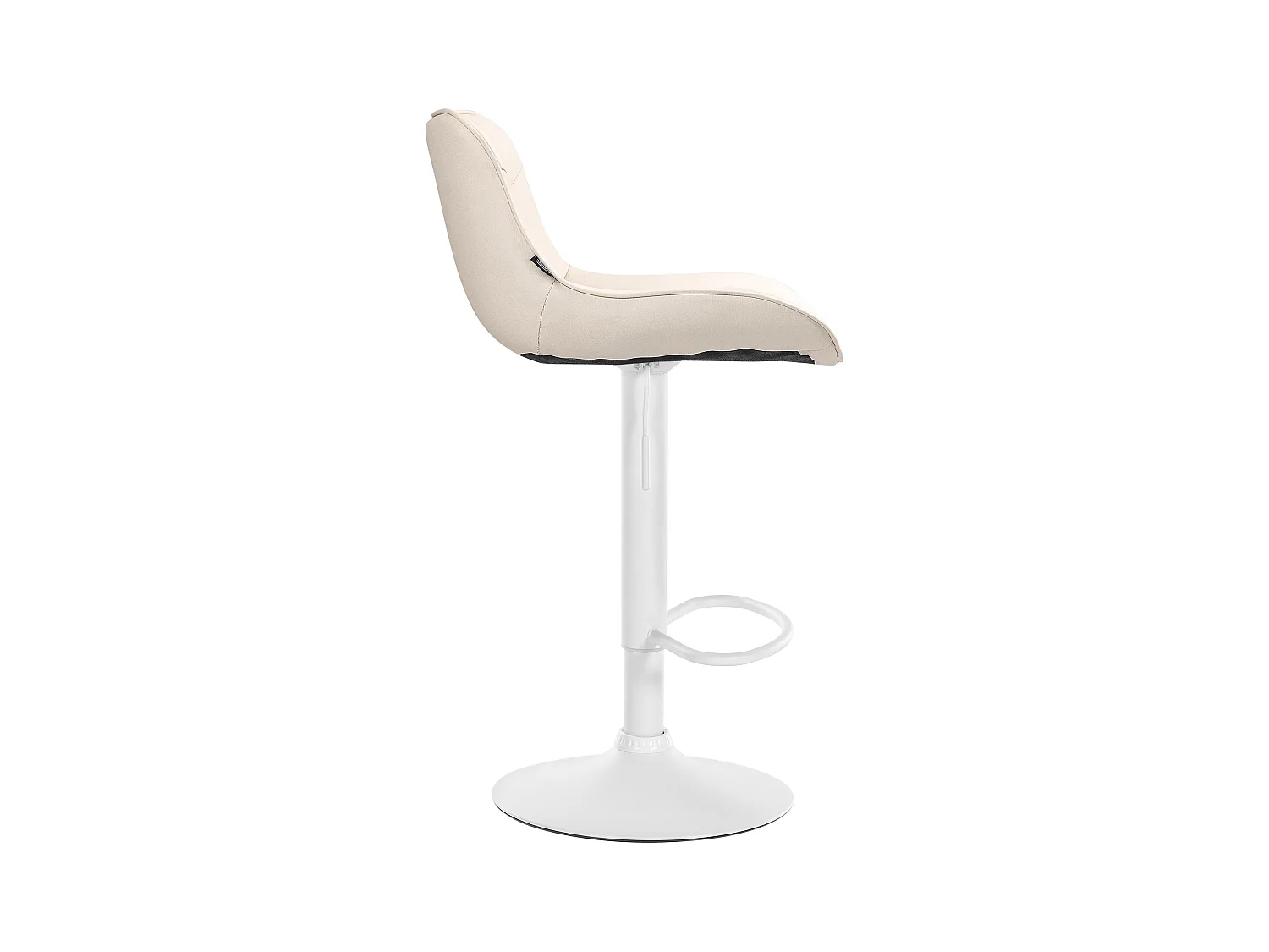 Tabouret de bar - Similicuir (PVC) & Blanc - Crème - Vonore