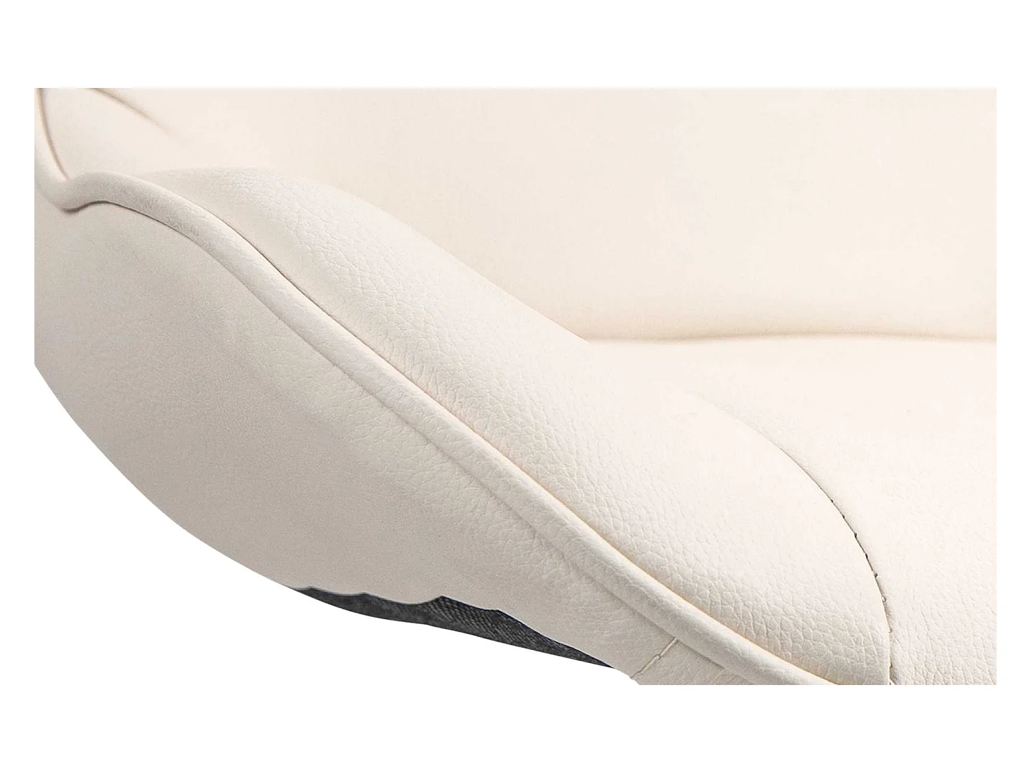 Tabouret de bar - Similicuir (PVC) & Blanc - Crème - Vonore