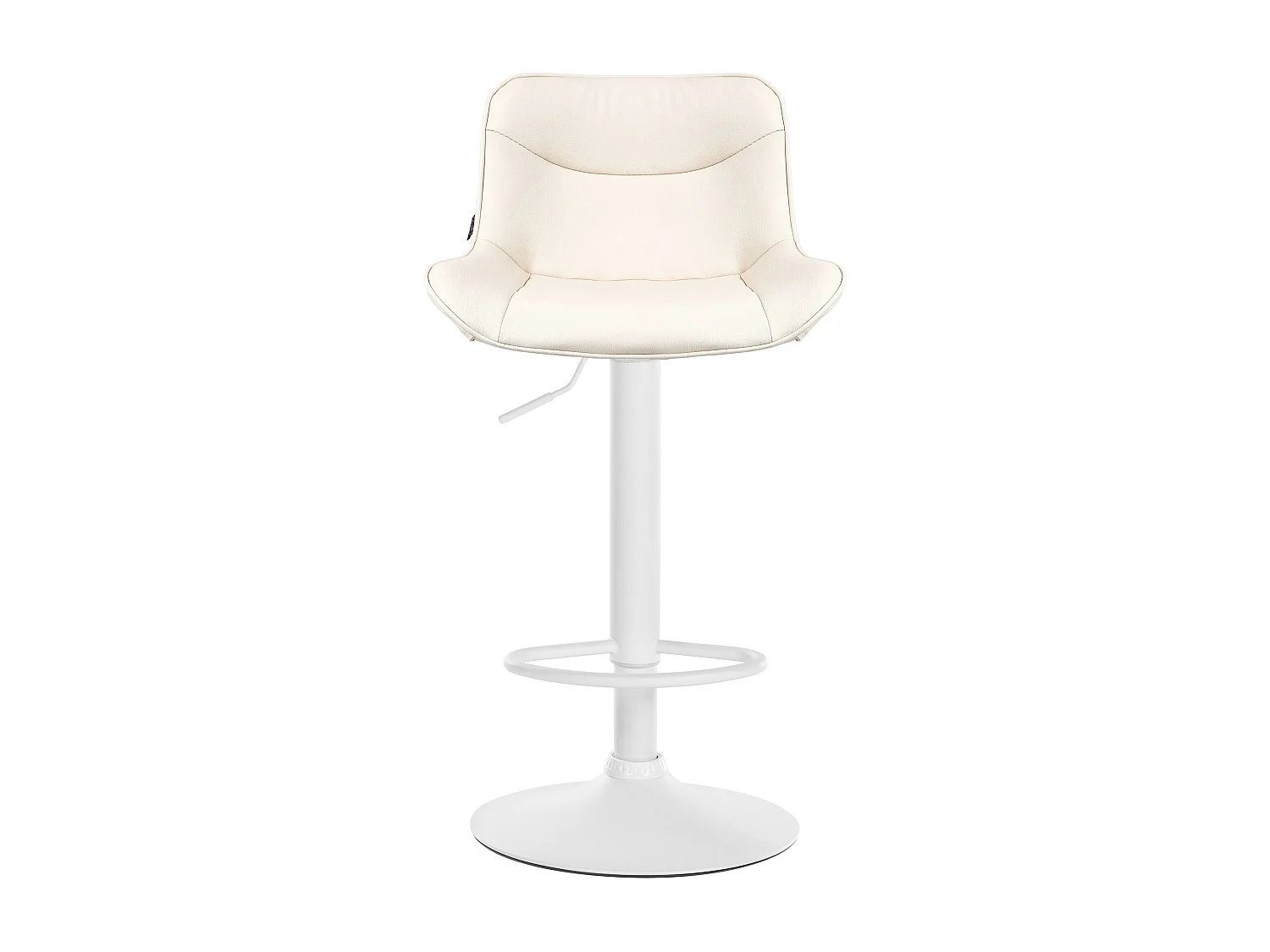 Tabouret de bar - Similicuir (PVC) & Blanc - Crème - Vonore