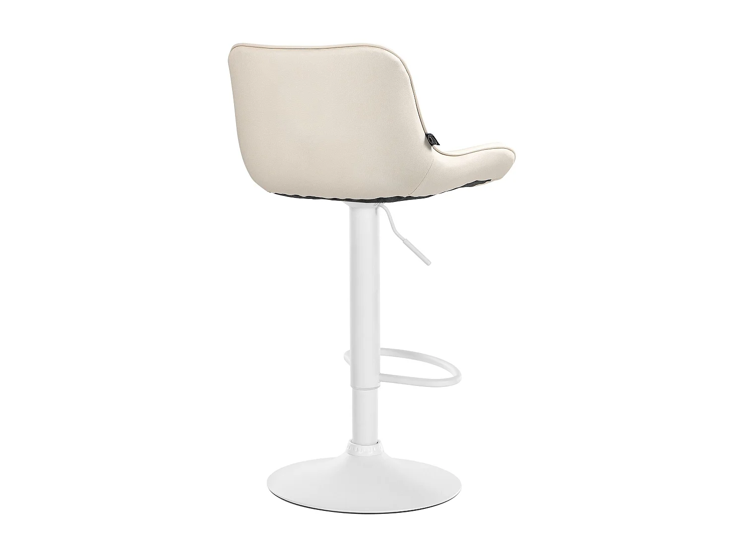 Tabouret de bar - Similicuir (PVC) & Blanc - Crème - Vonore