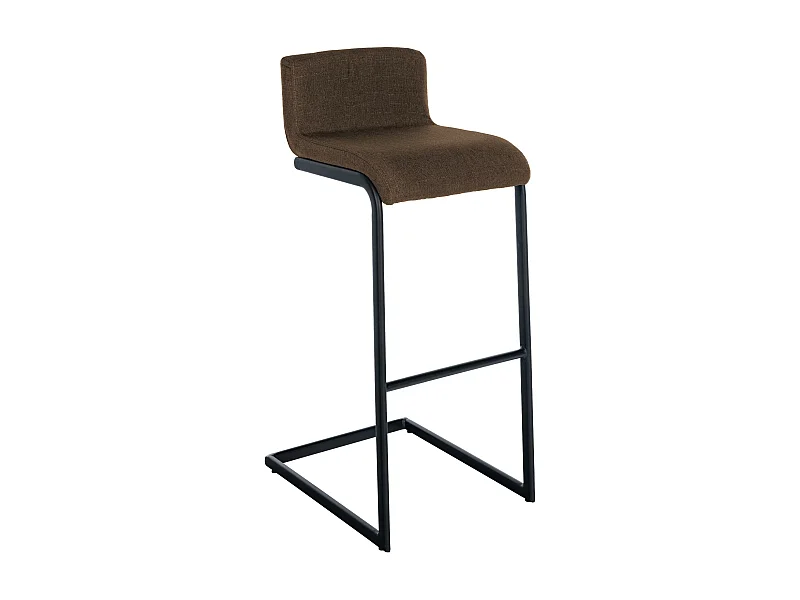 Tabouret de bar - Tissu - Marron - Newport
