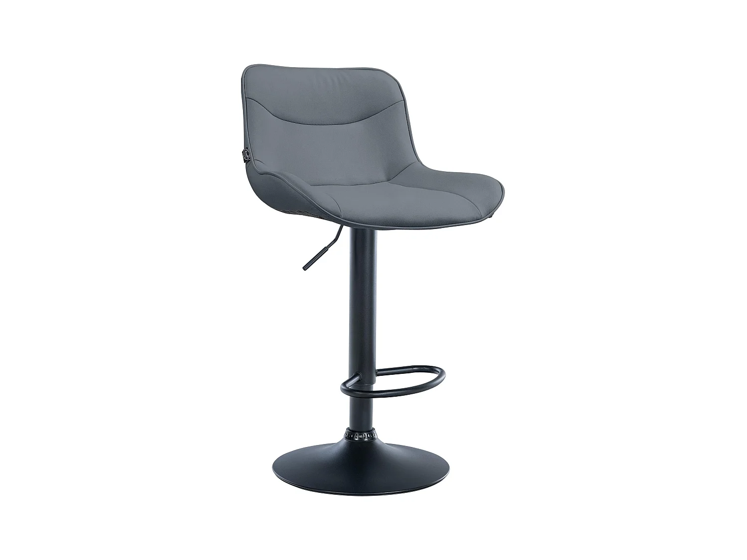 Tabouret de bar - Similicuir (PVC) & Noir - Gris - Vonore