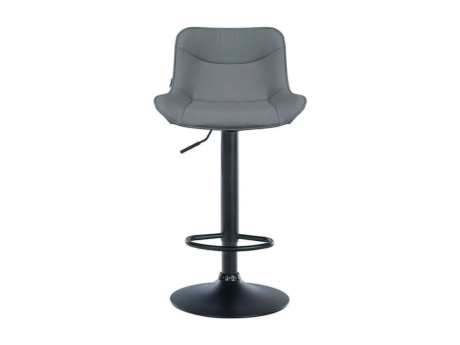 Tabouret de bar - Similicuir (PVC) & Noir - Gris - Vonore