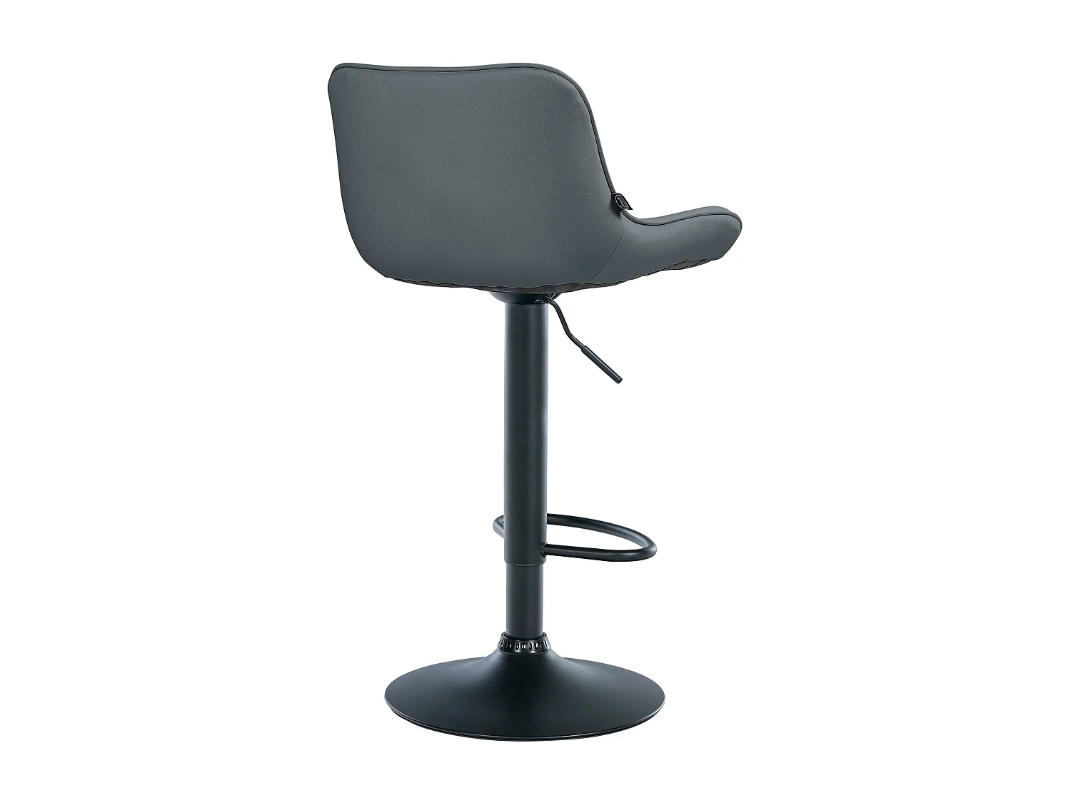 Tabouret de bar - Similicuir (PVC) & Noir - Gris - Vonore
