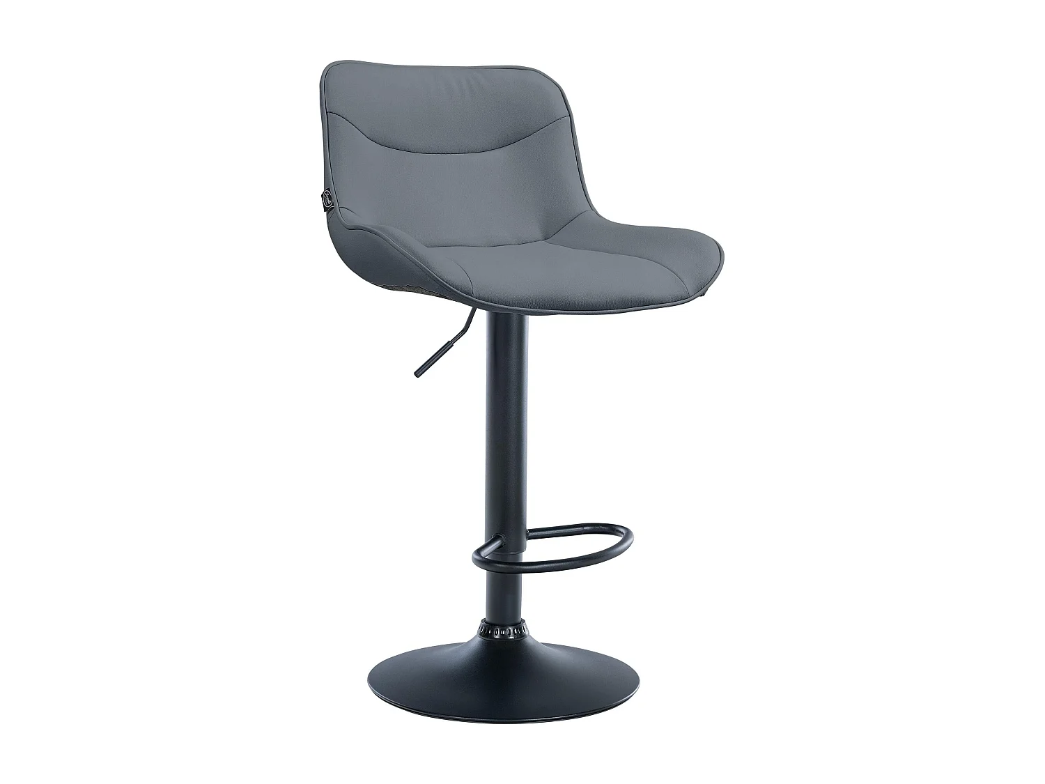 Tabouret de bar - Similicuir (PVC) & Noir - Gris - Vonore