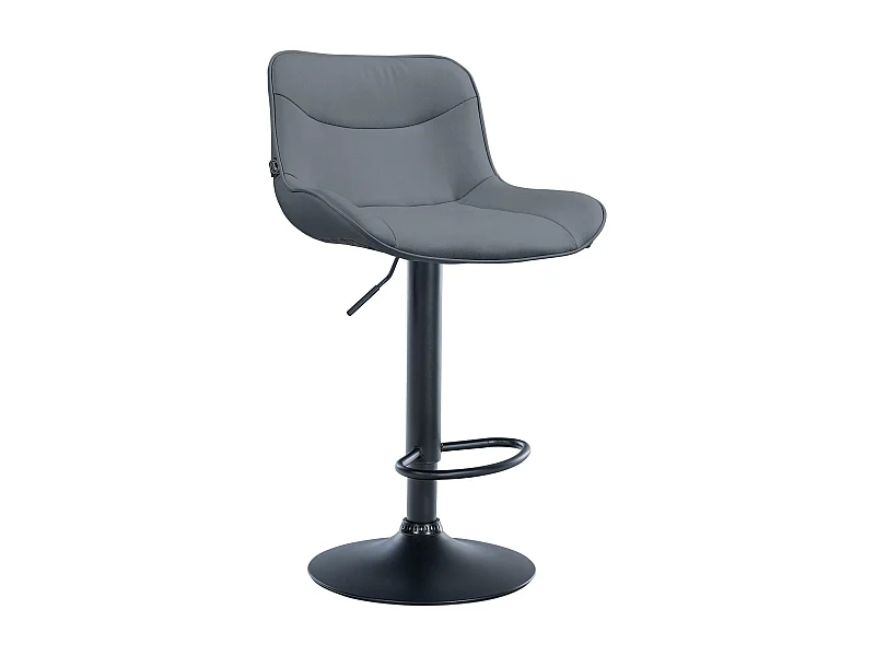 Tabouret de bar - Similicuir (PVC) & Noir - Gris - Vonore