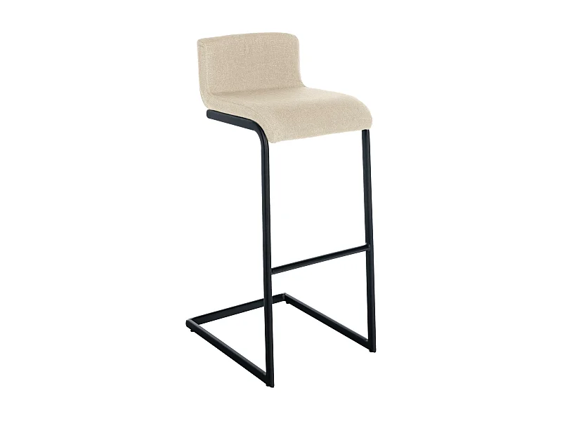 Tabouret de bar - Tissu - Crème - Newport