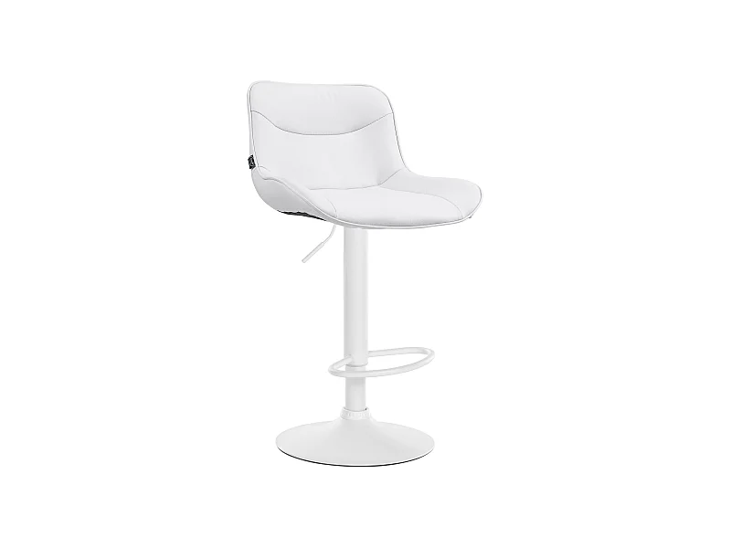 Tabouret de bar - Similicuir (PVC) & Blanc - Blanc - Vonore