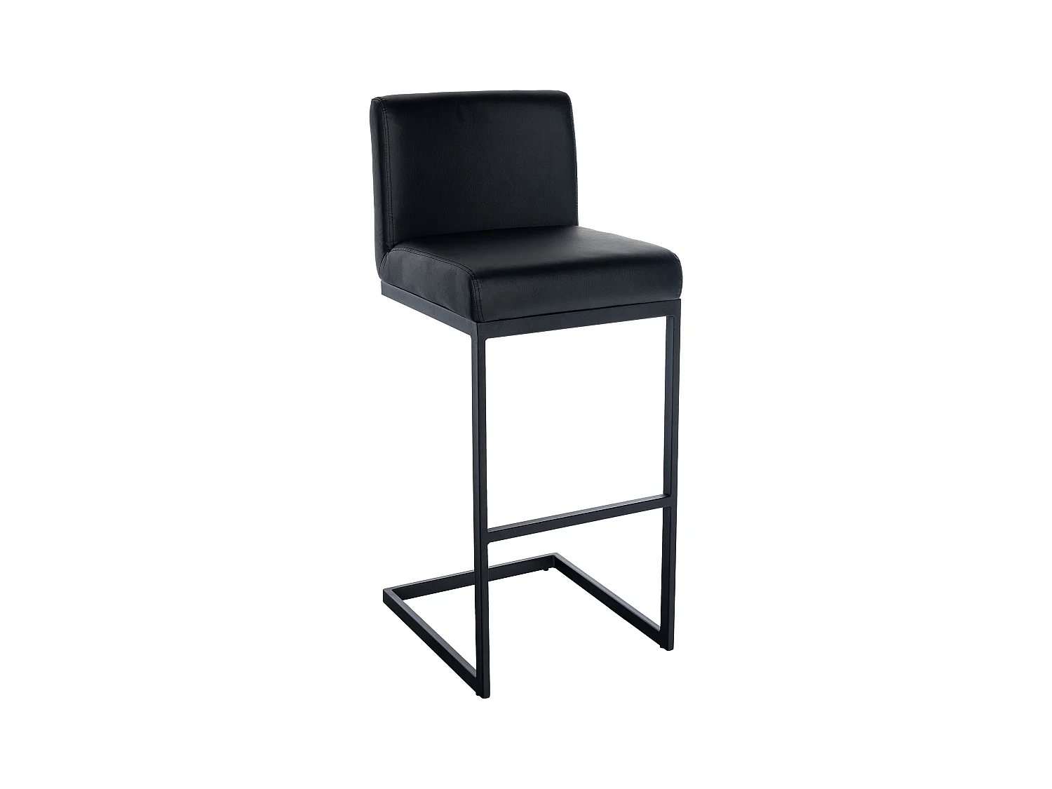 Tabouret de bar - Similicuir - Noir - Hopewell
