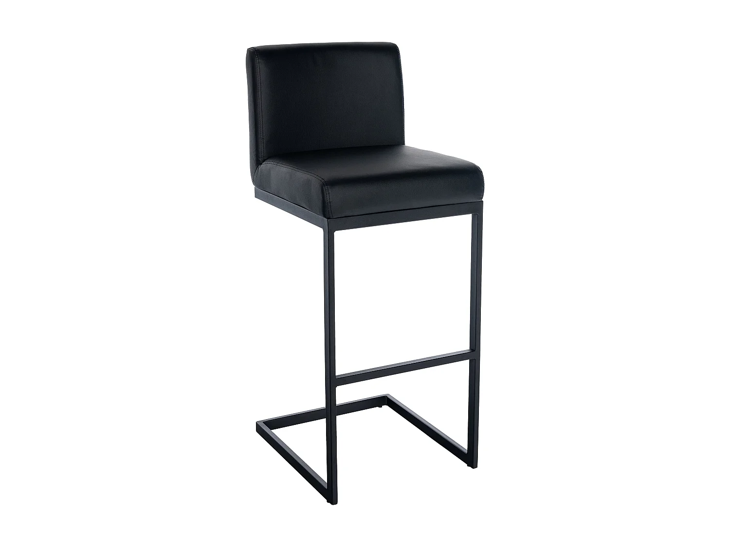 Tabouret de bar - Similicuir - Noir - Hopewell