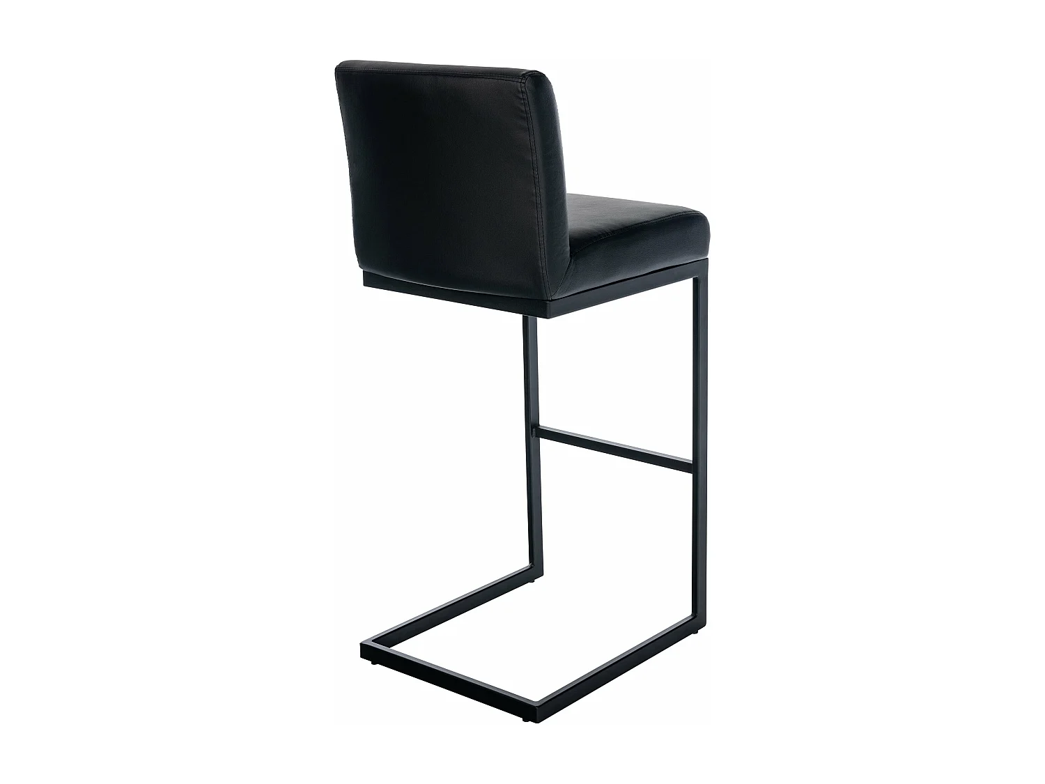Tabouret de bar - Similicuir - Noir - Hopewell