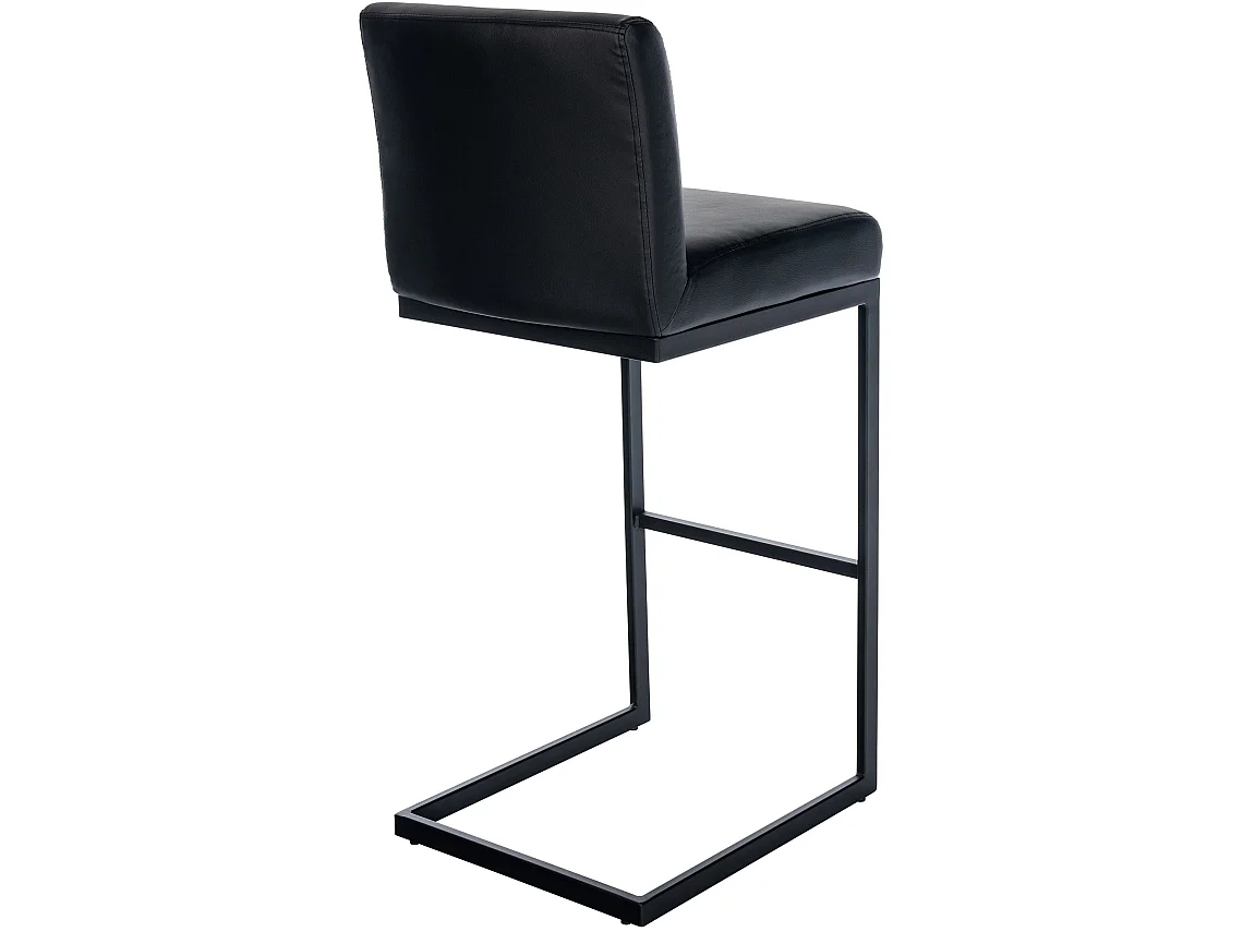 Tabouret de bar - Similicuir - Noir - Hopewell
