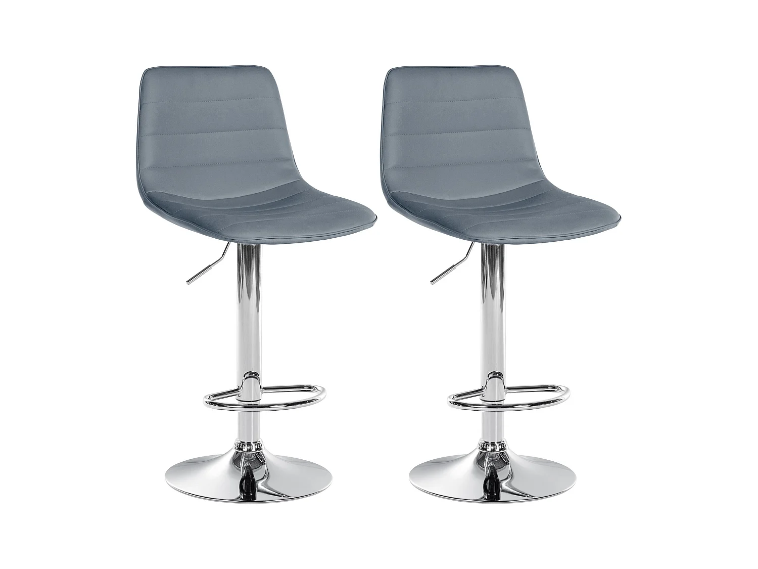 Lot de 2  Tabouret de bar - Similicuir - Gris - Lex