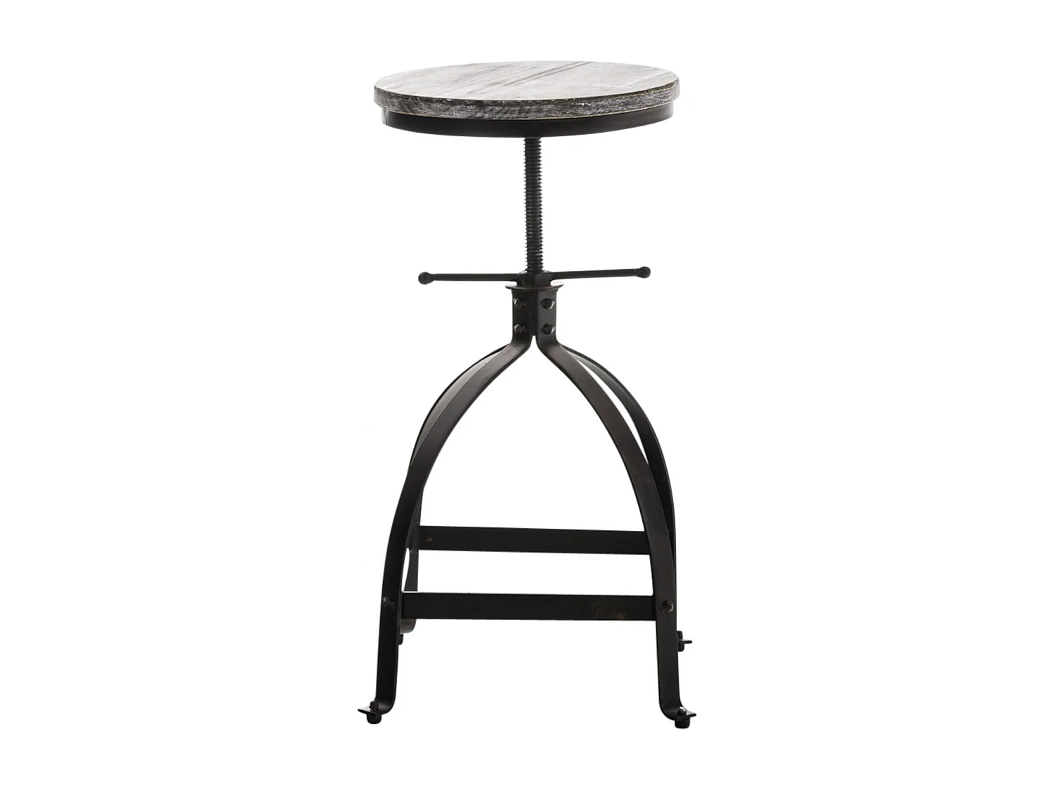 Lot de 2  Tabouret de bar - Bois & Blanc - Bronze - Raja