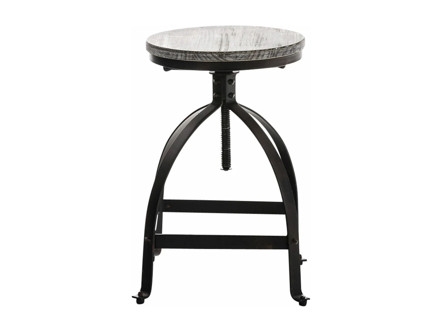 Lot de 2  Tabouret de bar - Bois & Blanc - Bronze - Raja