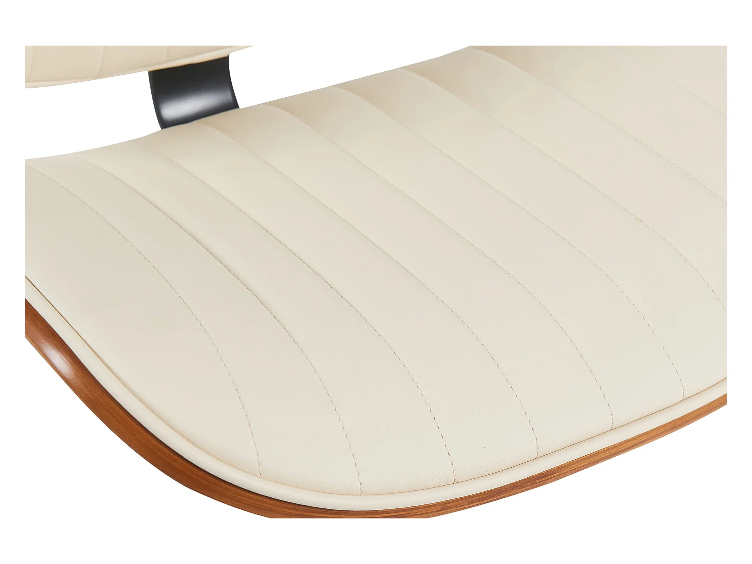 Tabouret de bar - Similicuir & Chrome - Noyer / Crème - Clawson