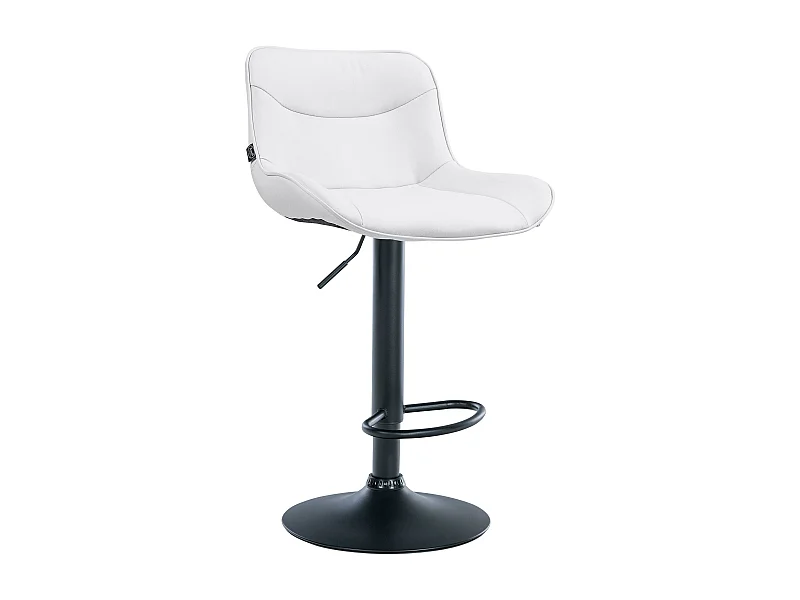 Tabouret de bar - Similicuir (PVC) & Noir - Blanc - Vonore